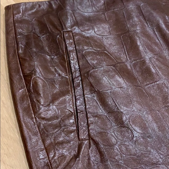 Poleci brown leather skirt - size 4 - Picture 2 of 10